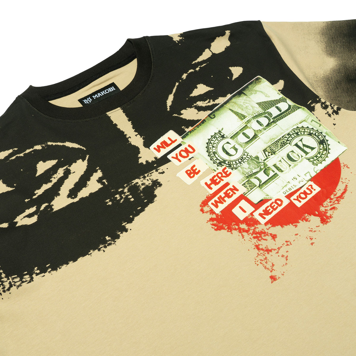 M369 Good Luck Money Oversized Tee - Khaki