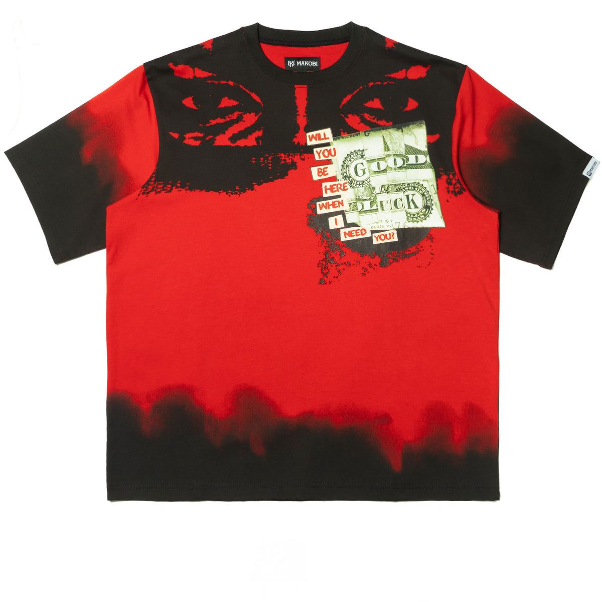 M369 Good Luck Money Oversized Tee - Red