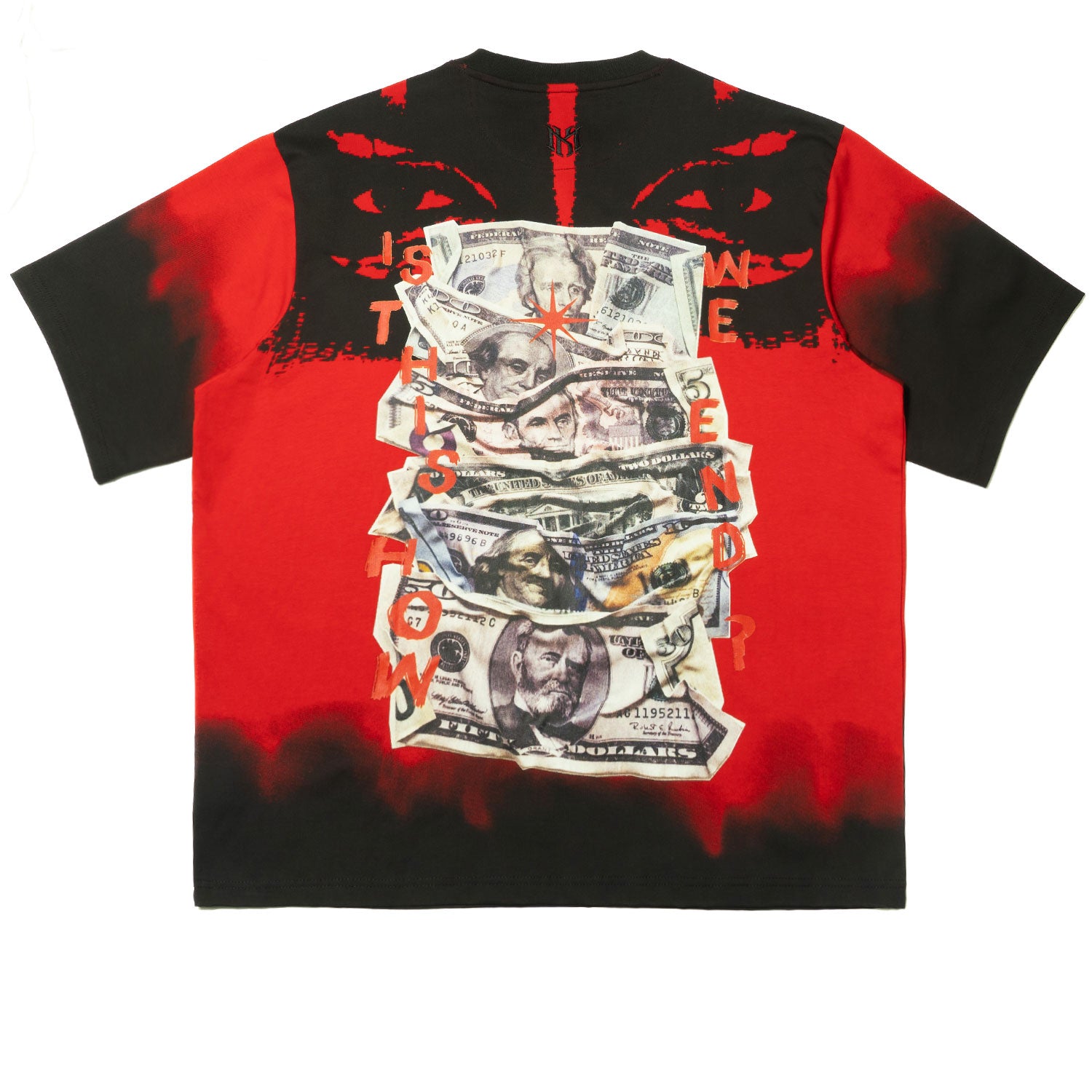 M369 Good Luck Money Oversized Tee - Red