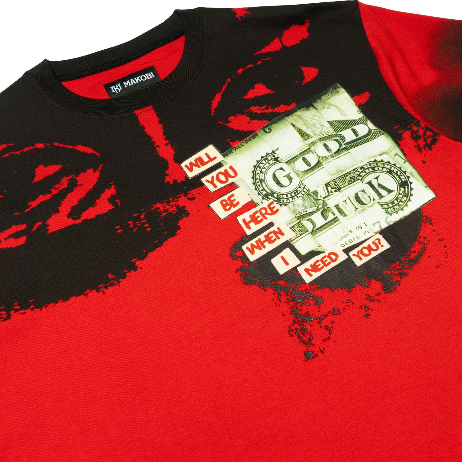 M369 Good Luck Money Oversized Tee - Red