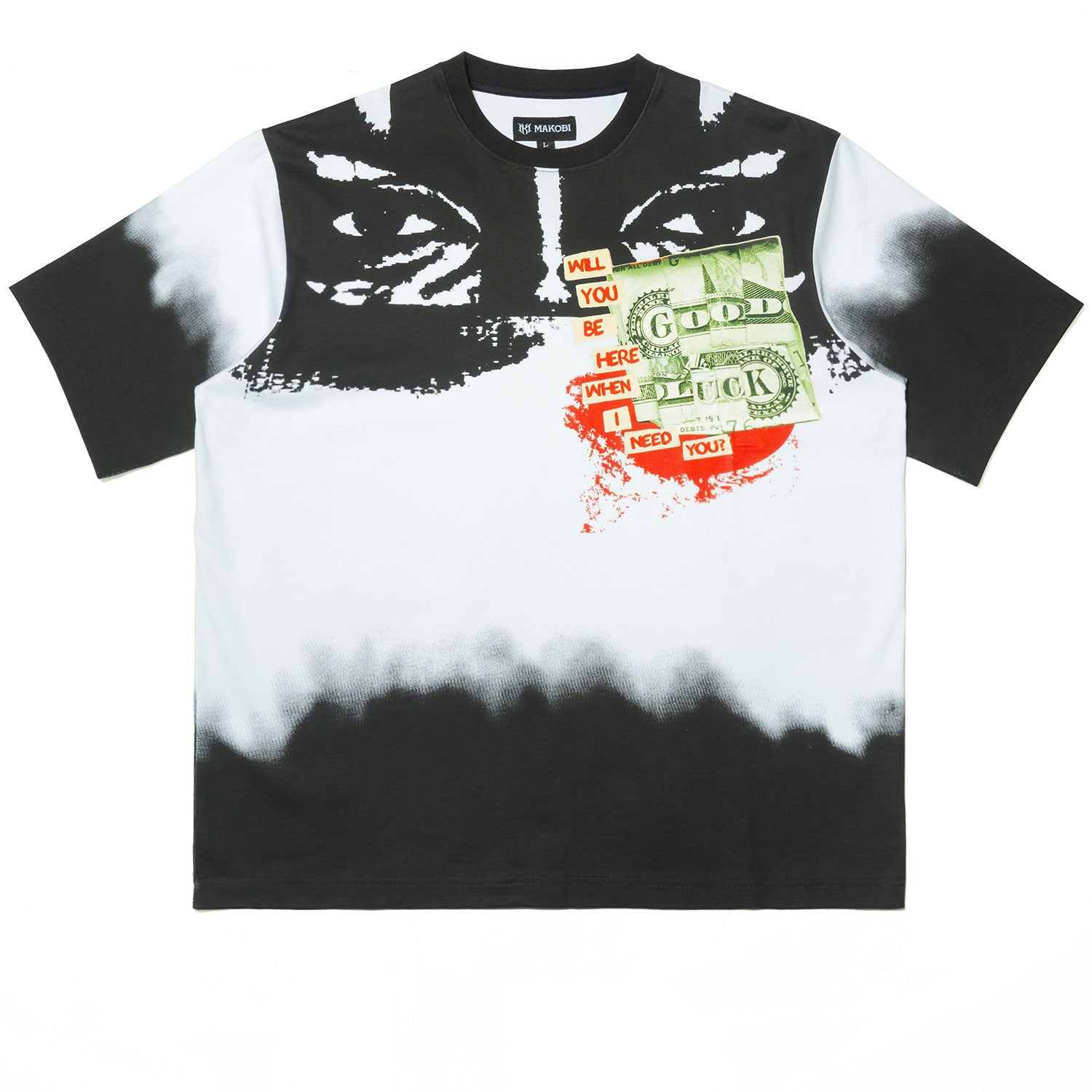 M369 Good Luck Money Oversized Tee - White
