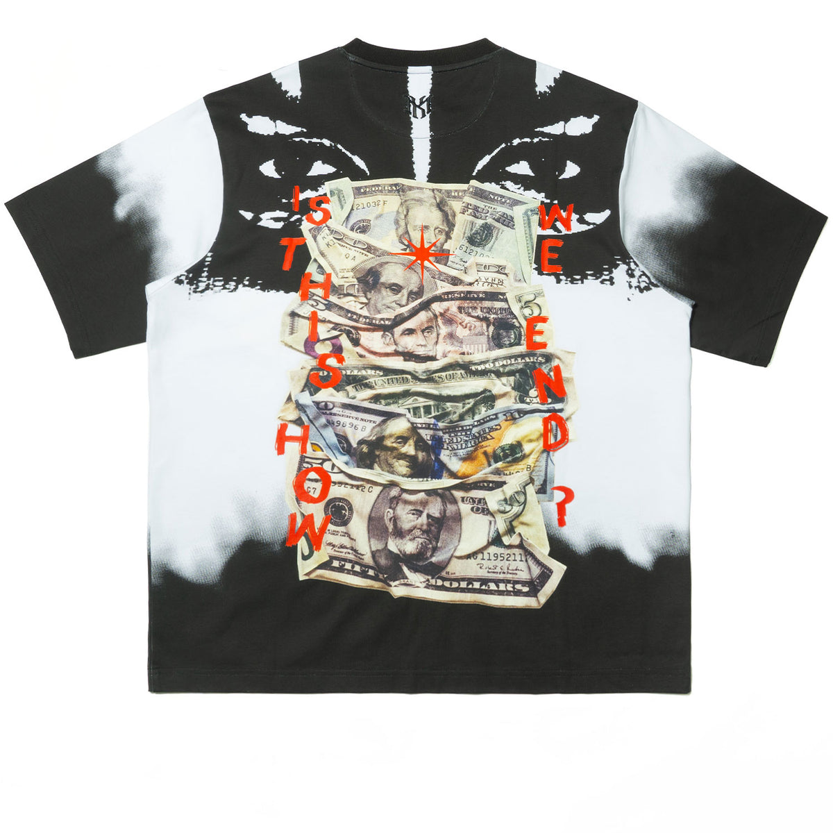 M369 Good Luck Money Oversized Tee - White
