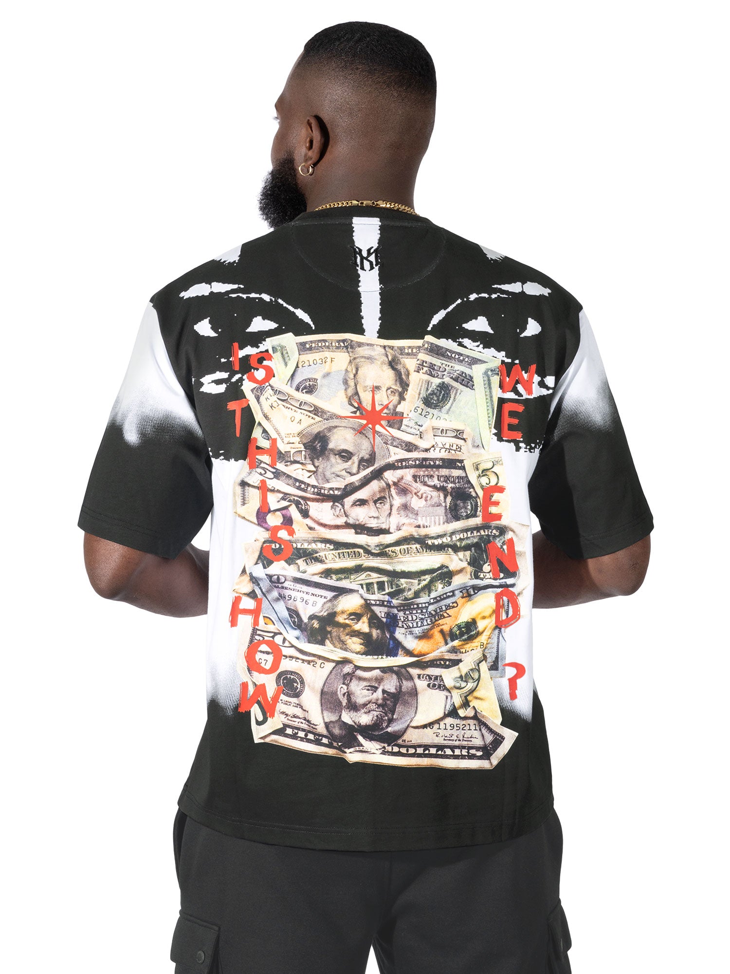 M369 Good Luck Money Oversized Tee - White
