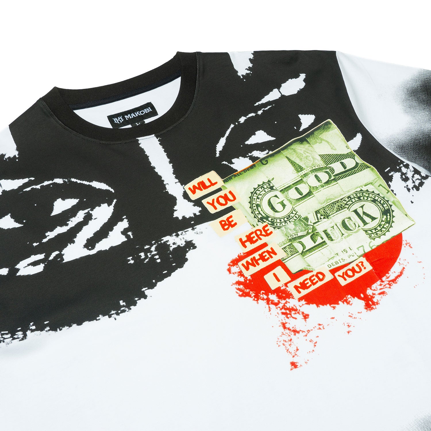 M369 Good Luck Money Oversized Tee - White