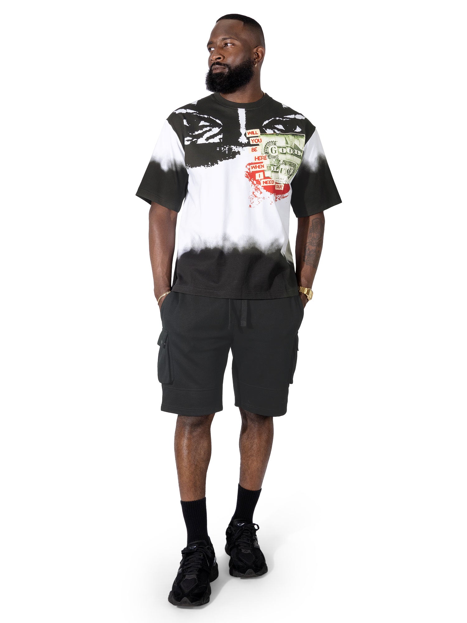 M369 Good Luck Money Oversized Tee - White