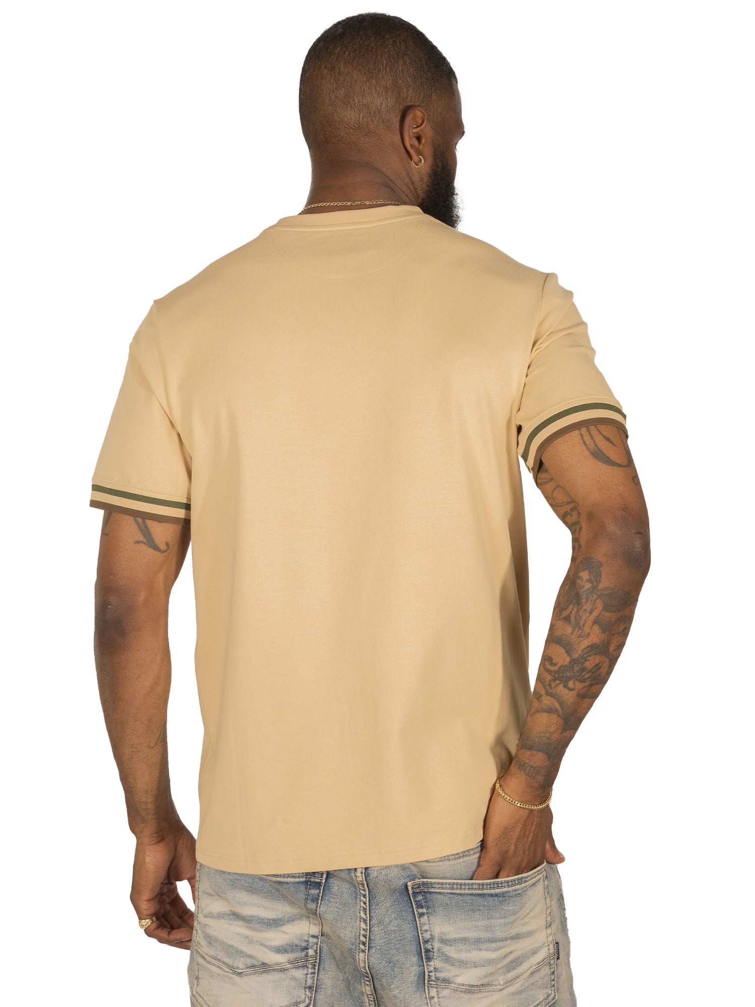 Makobi M376 Dober Chain Tee in Khaki, view 4