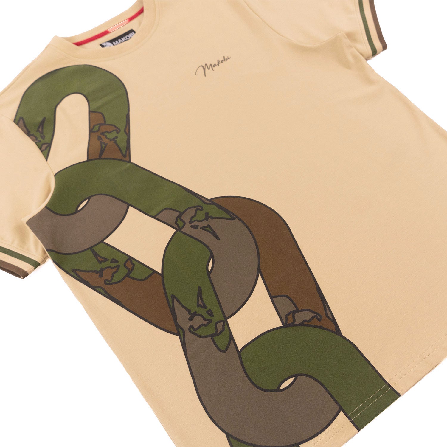 Makobi M376 Dober Chain Tee in Khaki, view 5