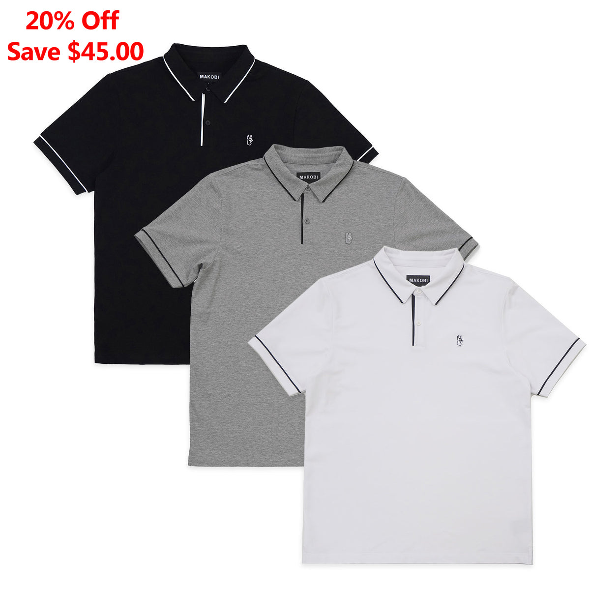 M383 Luciano Polo Shirt Set of 3