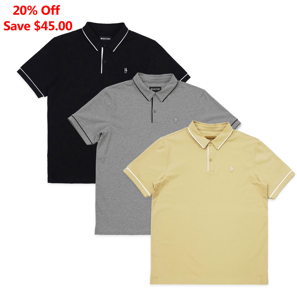 M383 Luciano Polo Shirt Set of 3