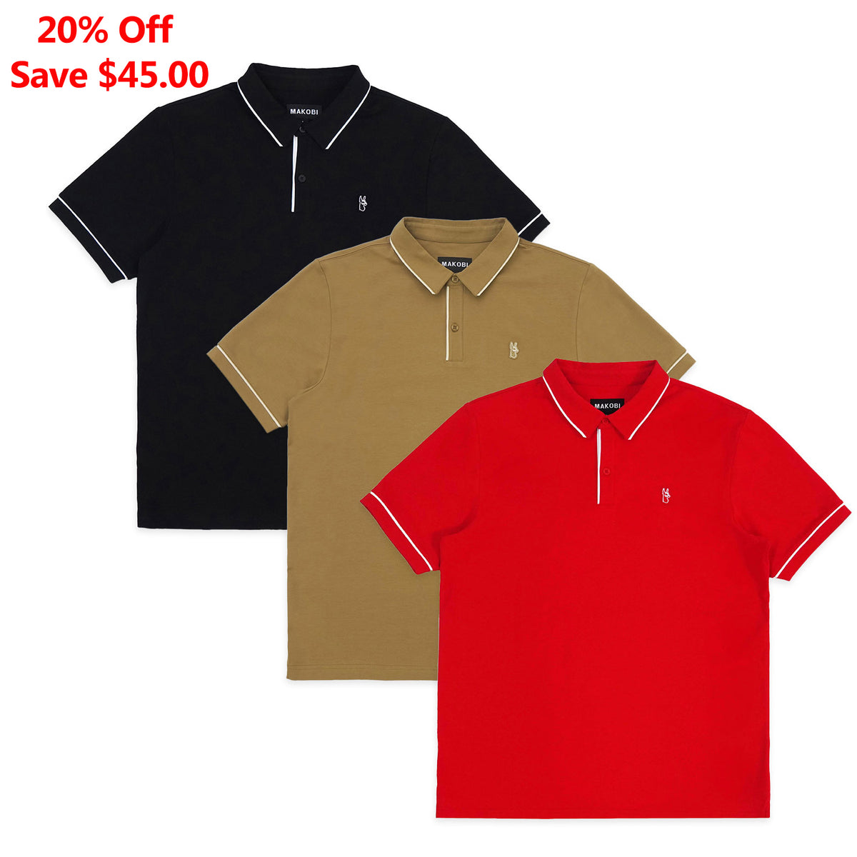 M383 Luciano Polo Shirt Set of 3