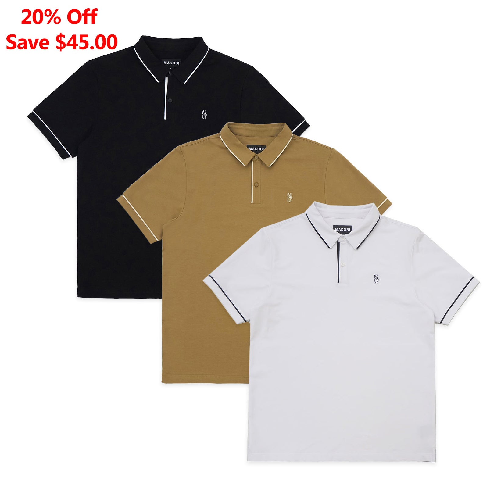M383 Luciano Polo Shirt Set of 3