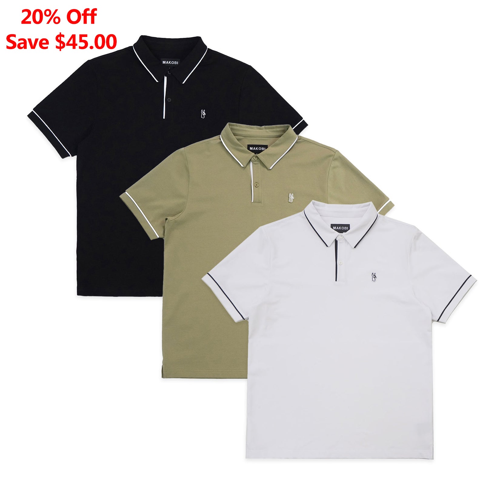 M383 Luciano Polo Shirt Set of 3