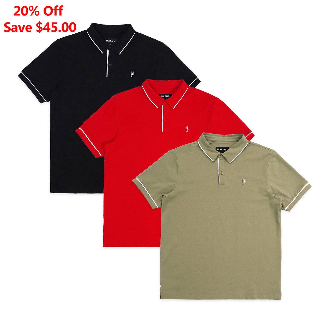 M383 Luciano Polo Shirt Set of 3