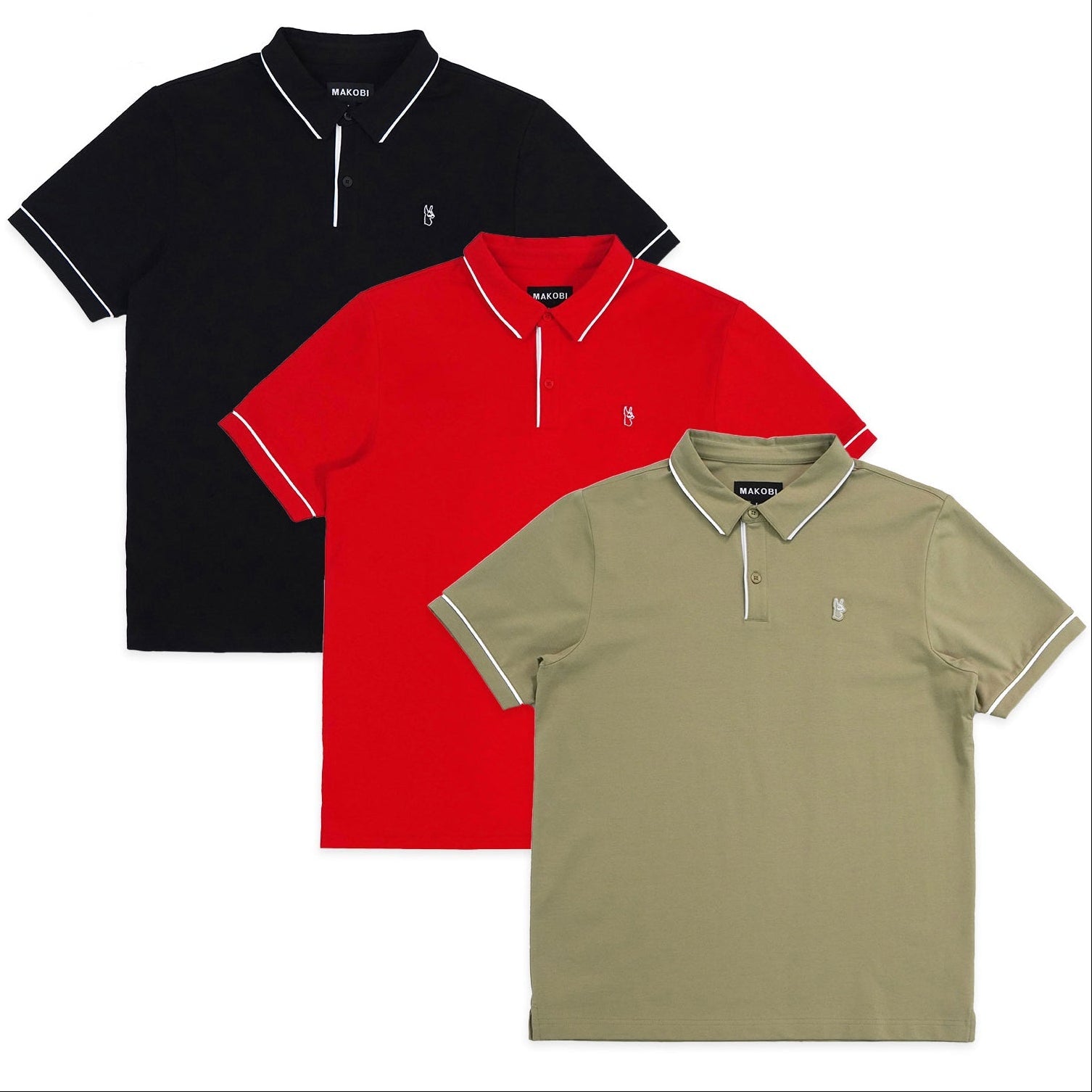 Makobi M383 Luciano Polo Shirt Set of 3, view 3
