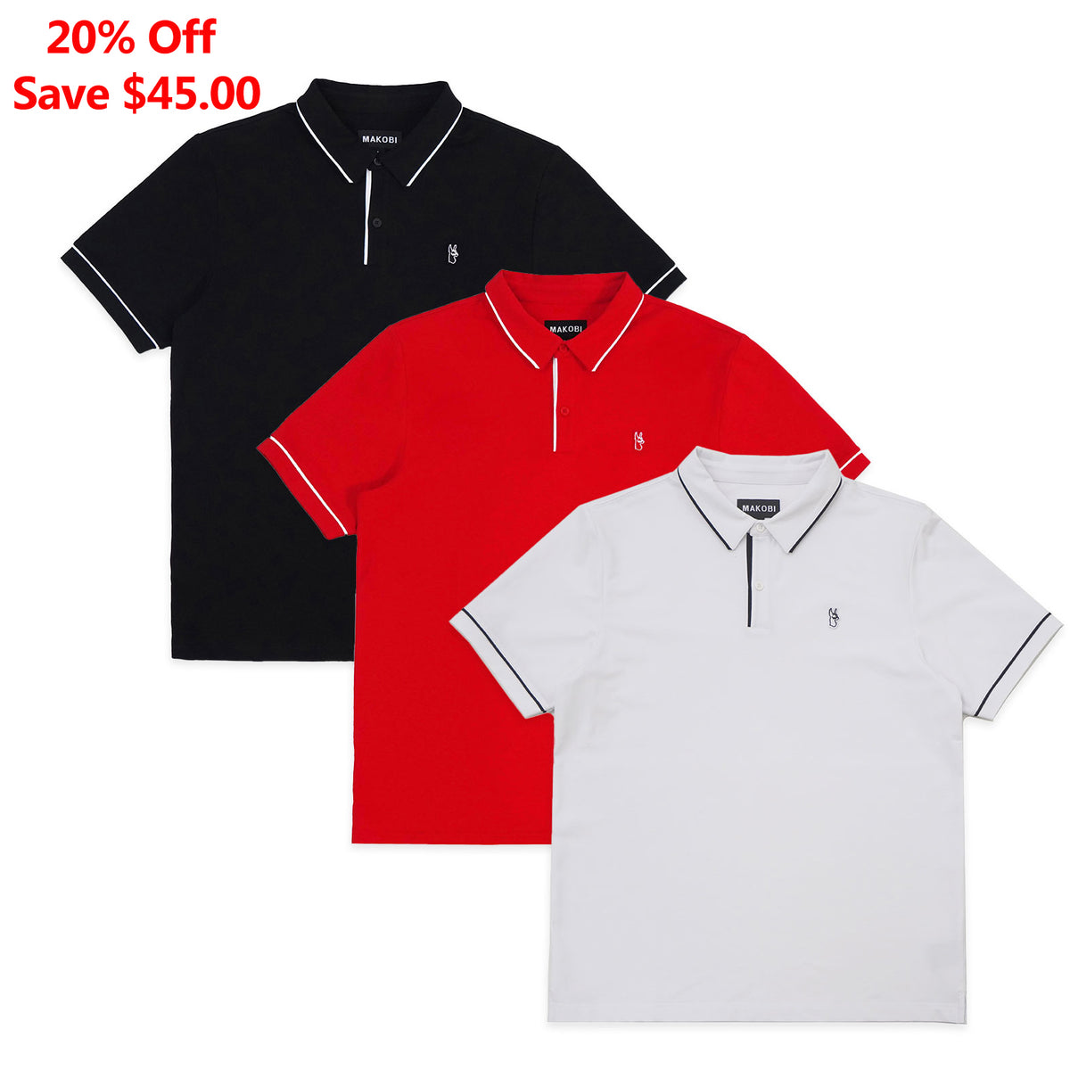M383 Luciano Polo Shirt Set of 3
