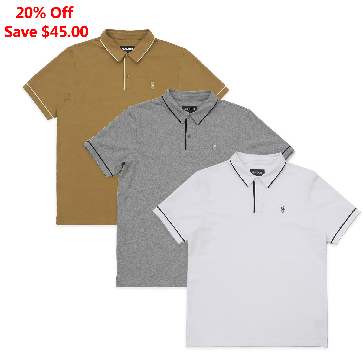 M383 Luciano Polo Shirt Set of 3