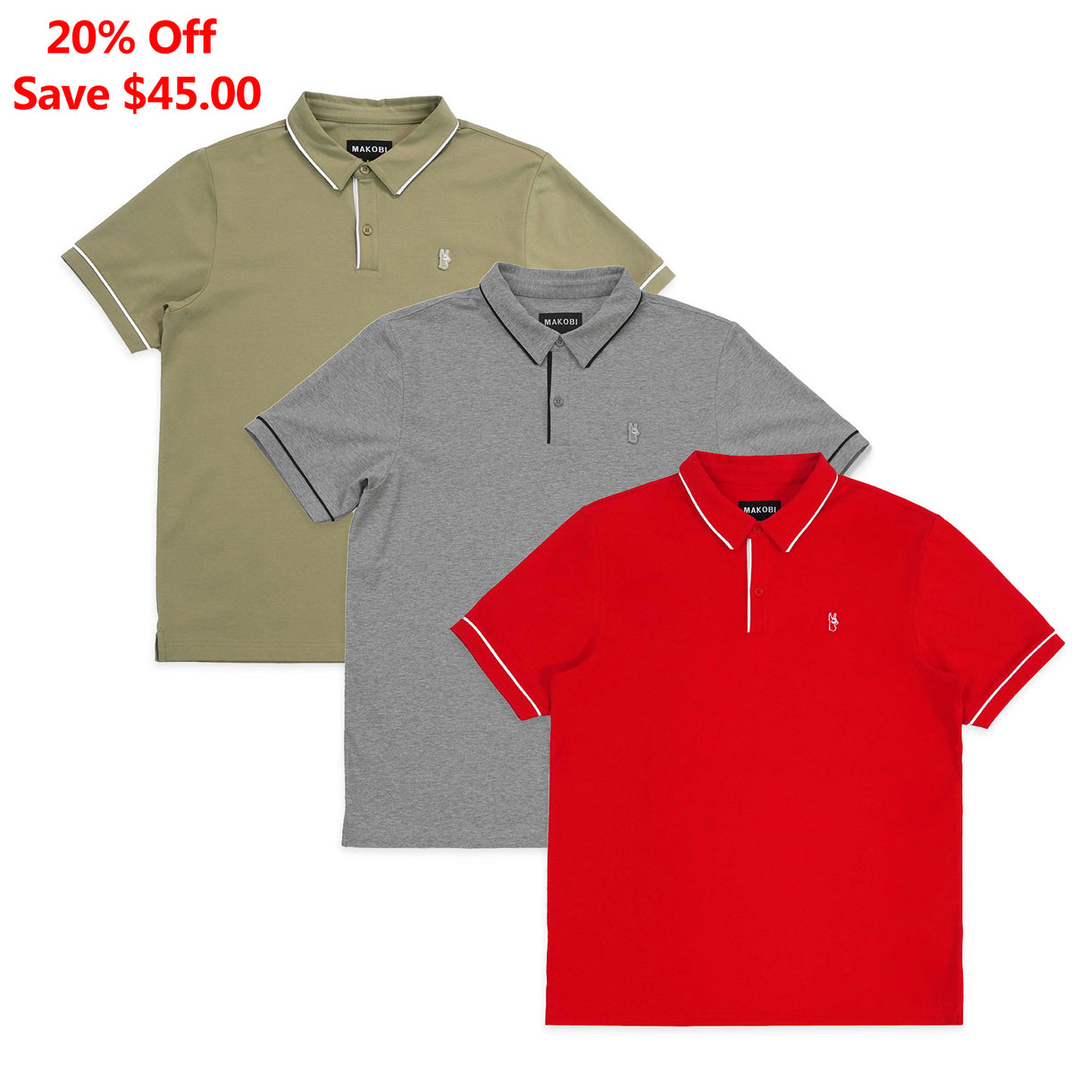 M383 Luciano Polo Shirt Set of 3