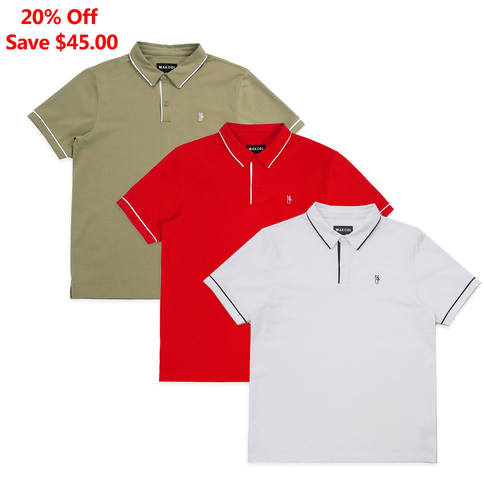 M383 Luciano Polo Shirt Set of 3