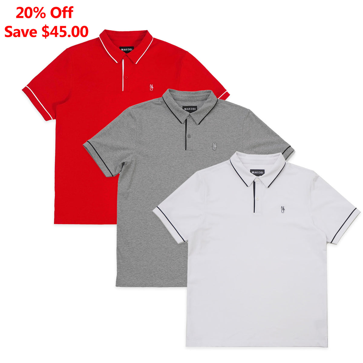 M383 Luciano Polo Shirt Set of 3