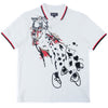 M388 Verona Cheetah Polo Shirt- White