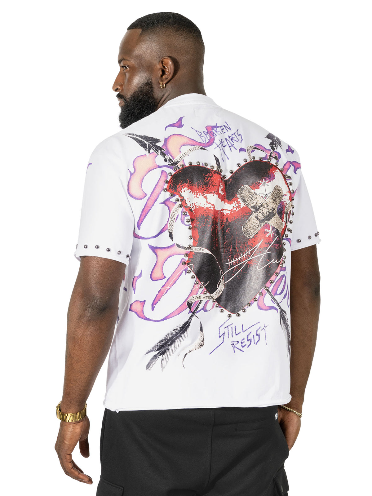 Cross Arrow Heart T-shirt - White