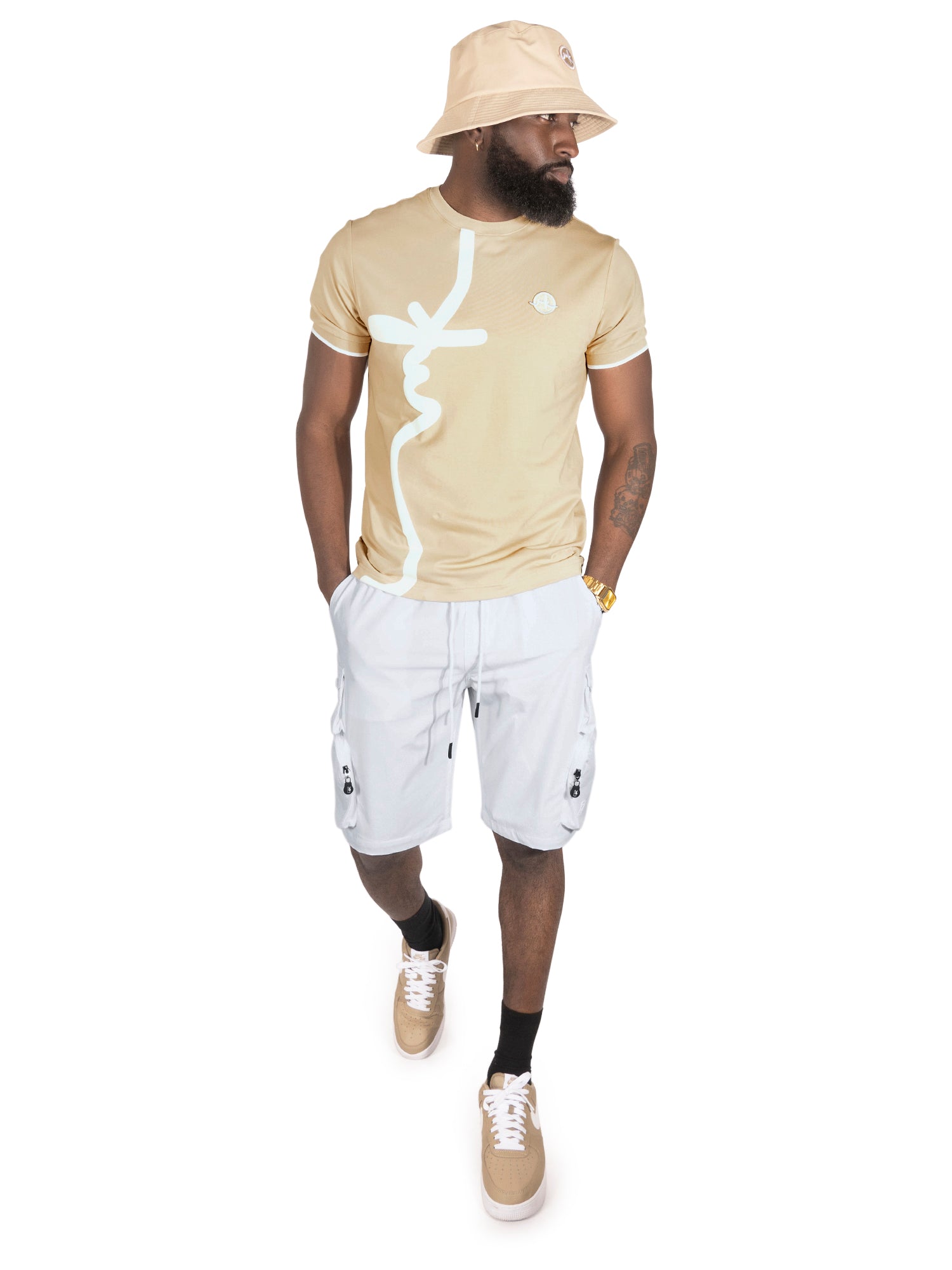 Makobi M395 Sorrento MK Tee in Khaki, view 2