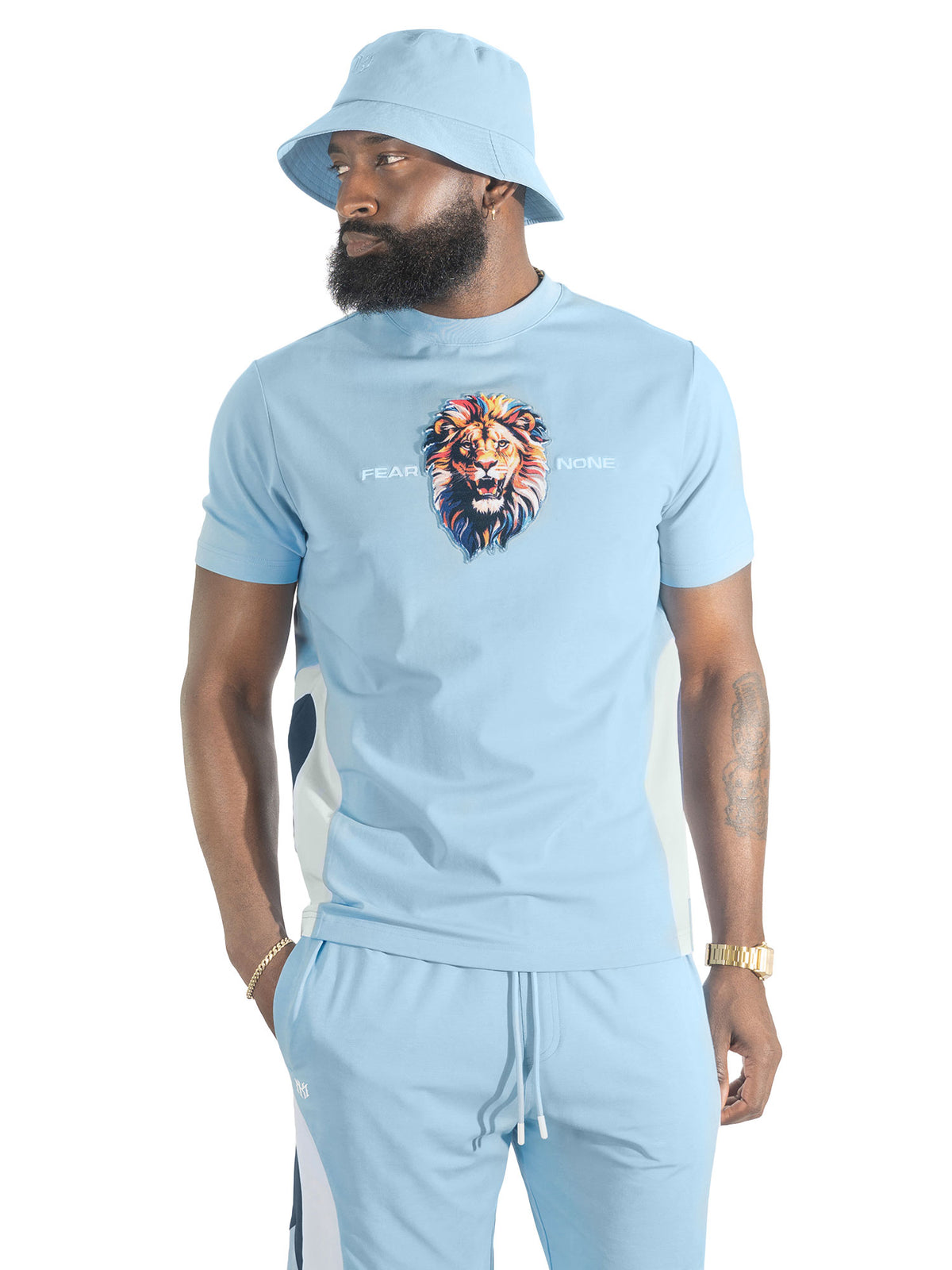 Makobi M398 Leone Short Set in Light Blue, view 2