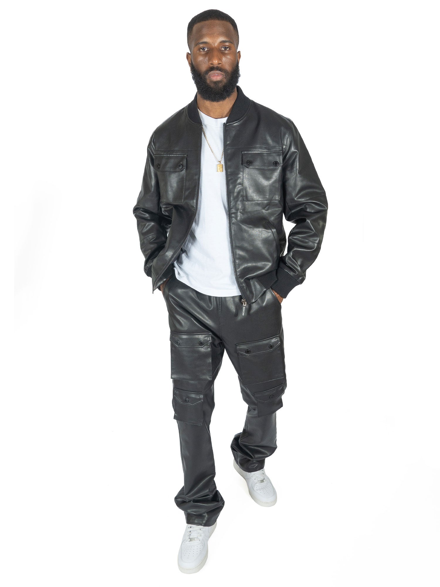 M4107 Romano Bomber Vegan Leather Jacket