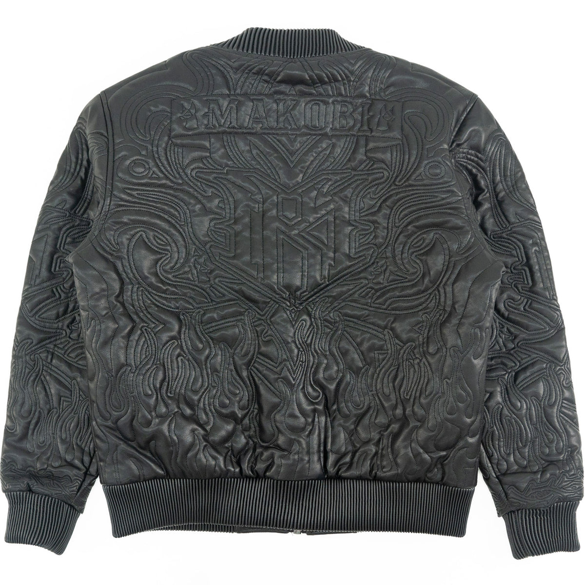 Makobi M4108 Bianco Bomber Jacket in Black, view 3
