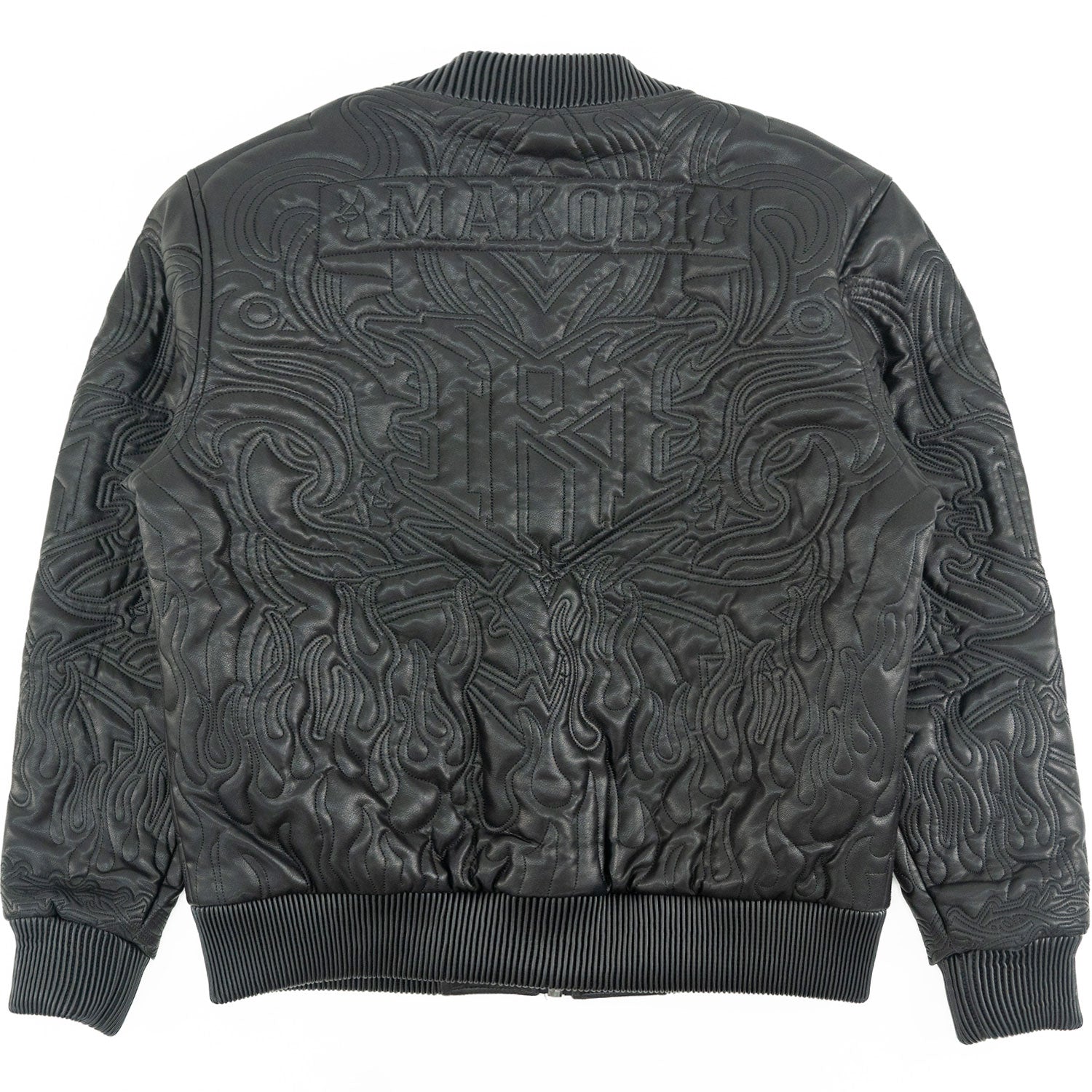 Makobi M4108 Bianco Bomber Jacket in Black, view 3