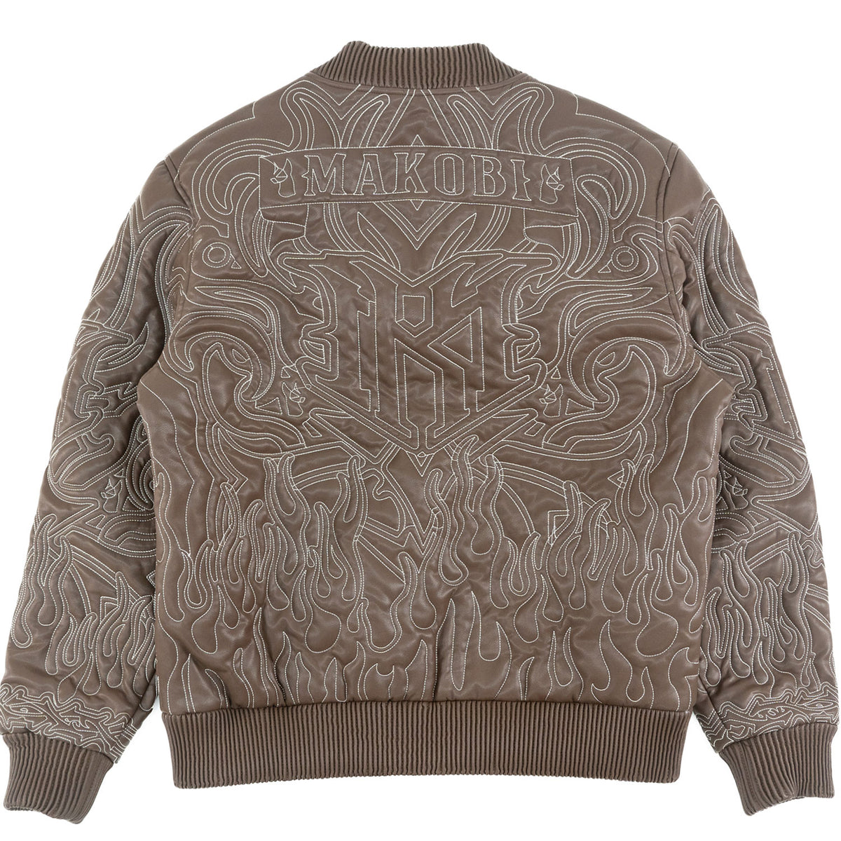 Makobi M4108 Bianco Bomber Jacket in Brown, view 7