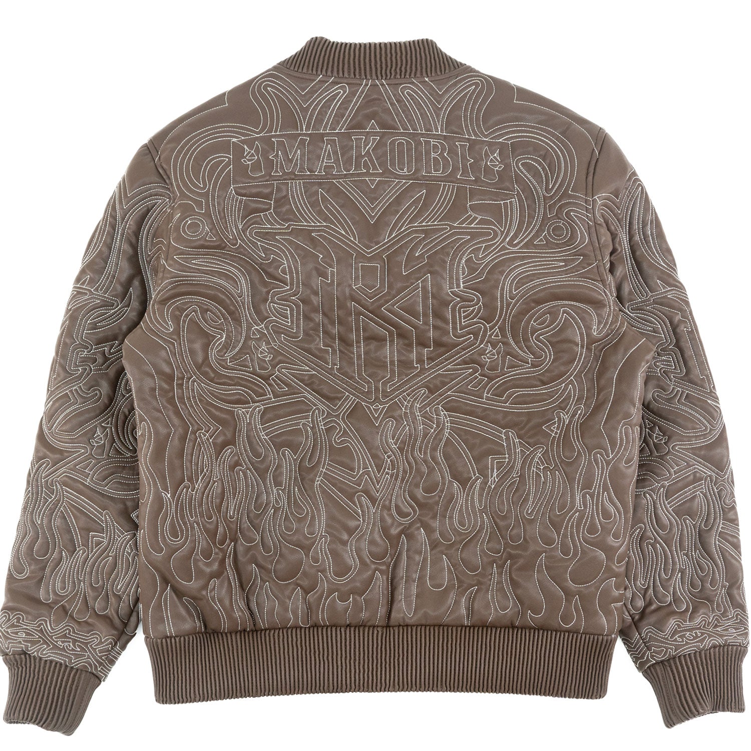 Makobi M4108 Bianco Bomber Jacket in Brown, view 7