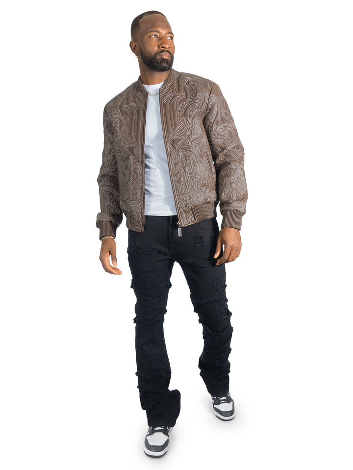 Jacket| M4108 Bianco Bomber Jacket - Brown