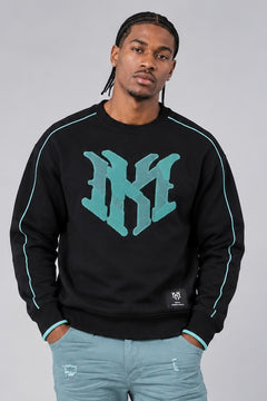 M4112 Mancini MK Crewneck - Black-Teal