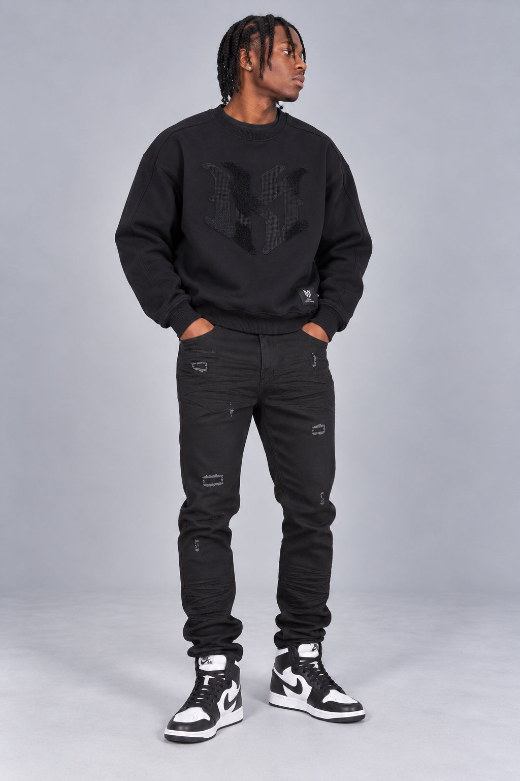 M1926 - Makobi Core Jenim Biker Jeans - بورگوندی