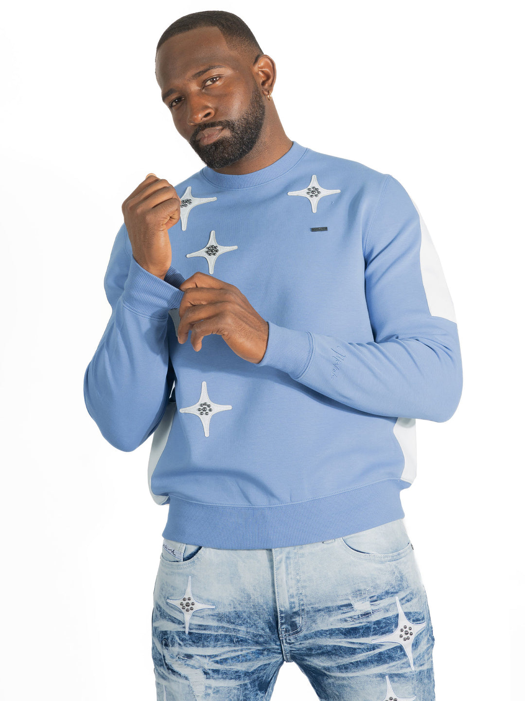 Sweatshirt | M4118 Bottega Crewneck - Blue