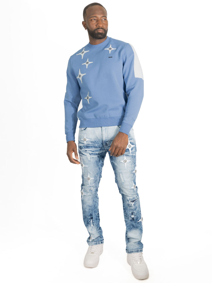 Sweatshirt | M4118 Bottega Crewneck - Blue