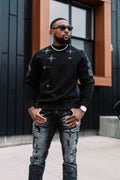 Makobi M4118 Bottega Crewneck in Black