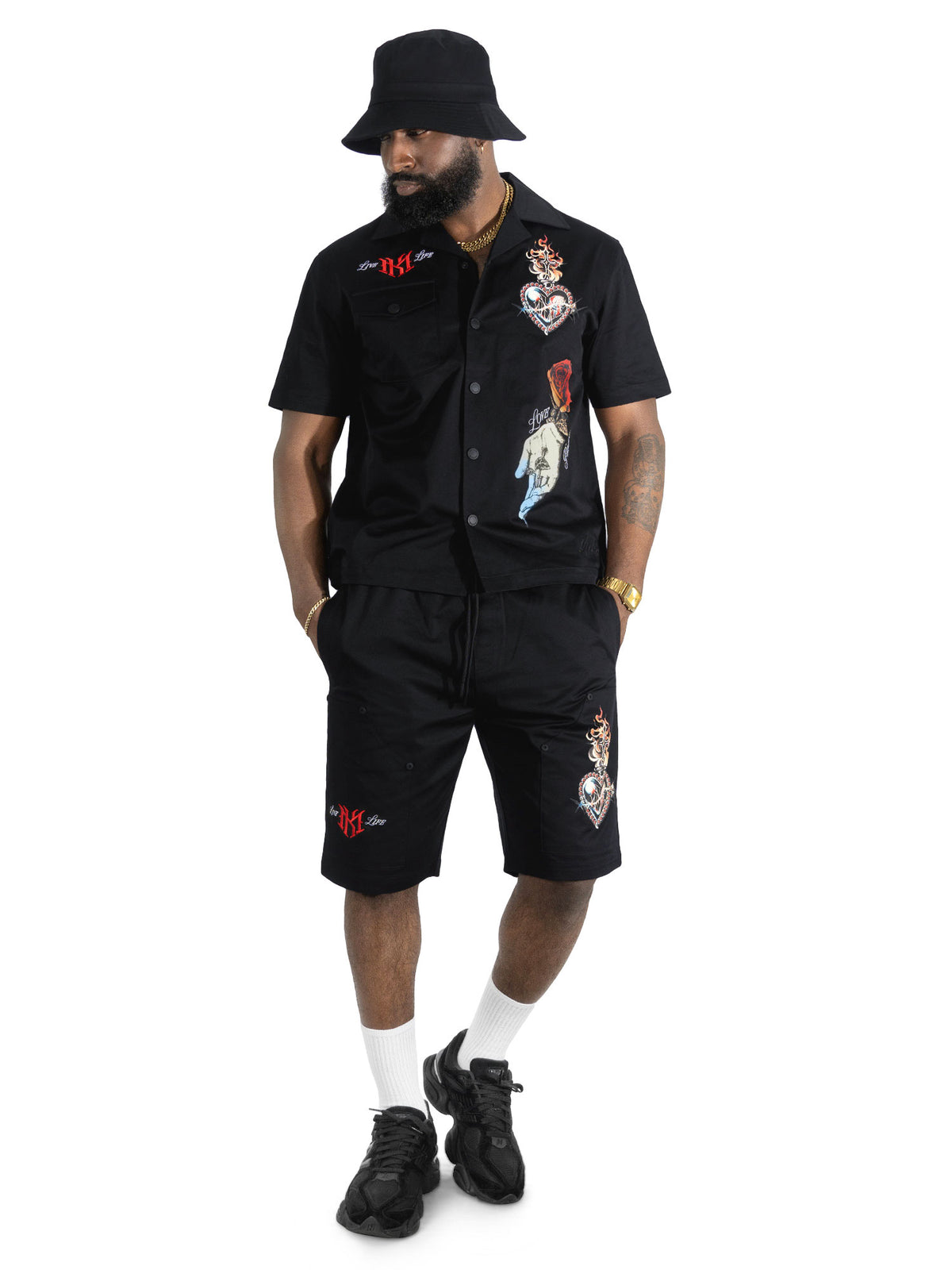 M414 Vivere Twill Short Set - Black