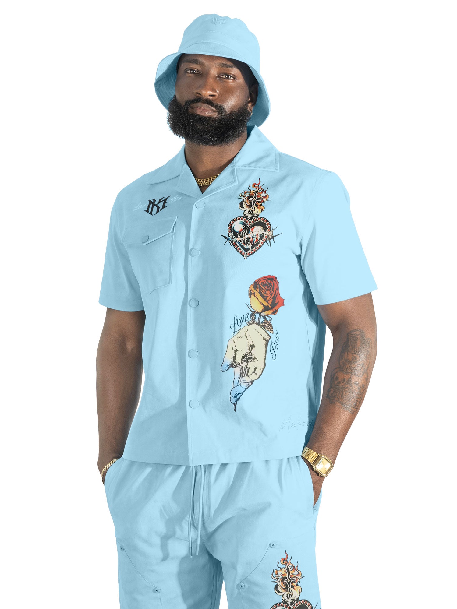 M414 Vivere Twill Short Set - Blue