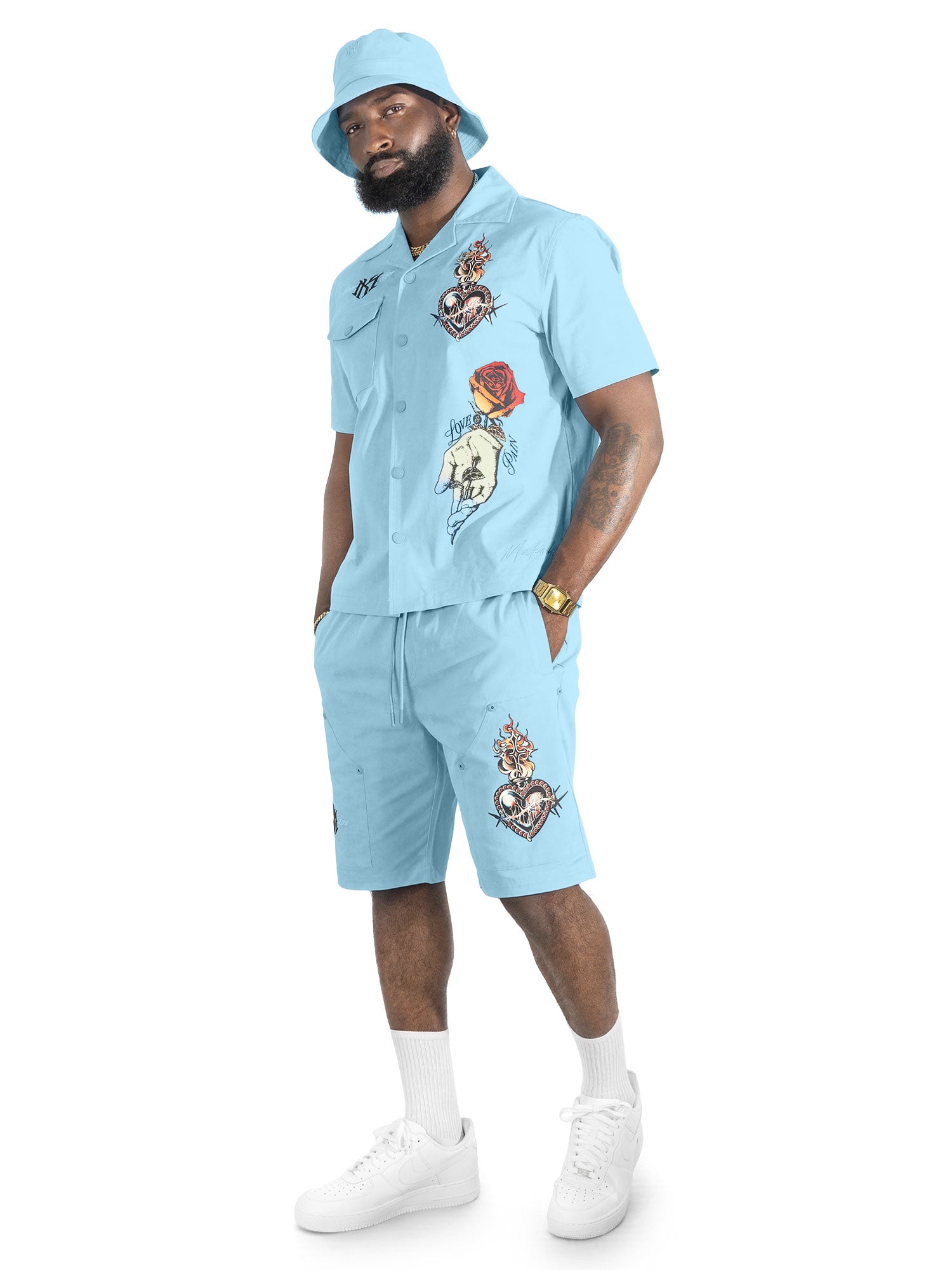 M414 Vivere Twill Short Set - Blue