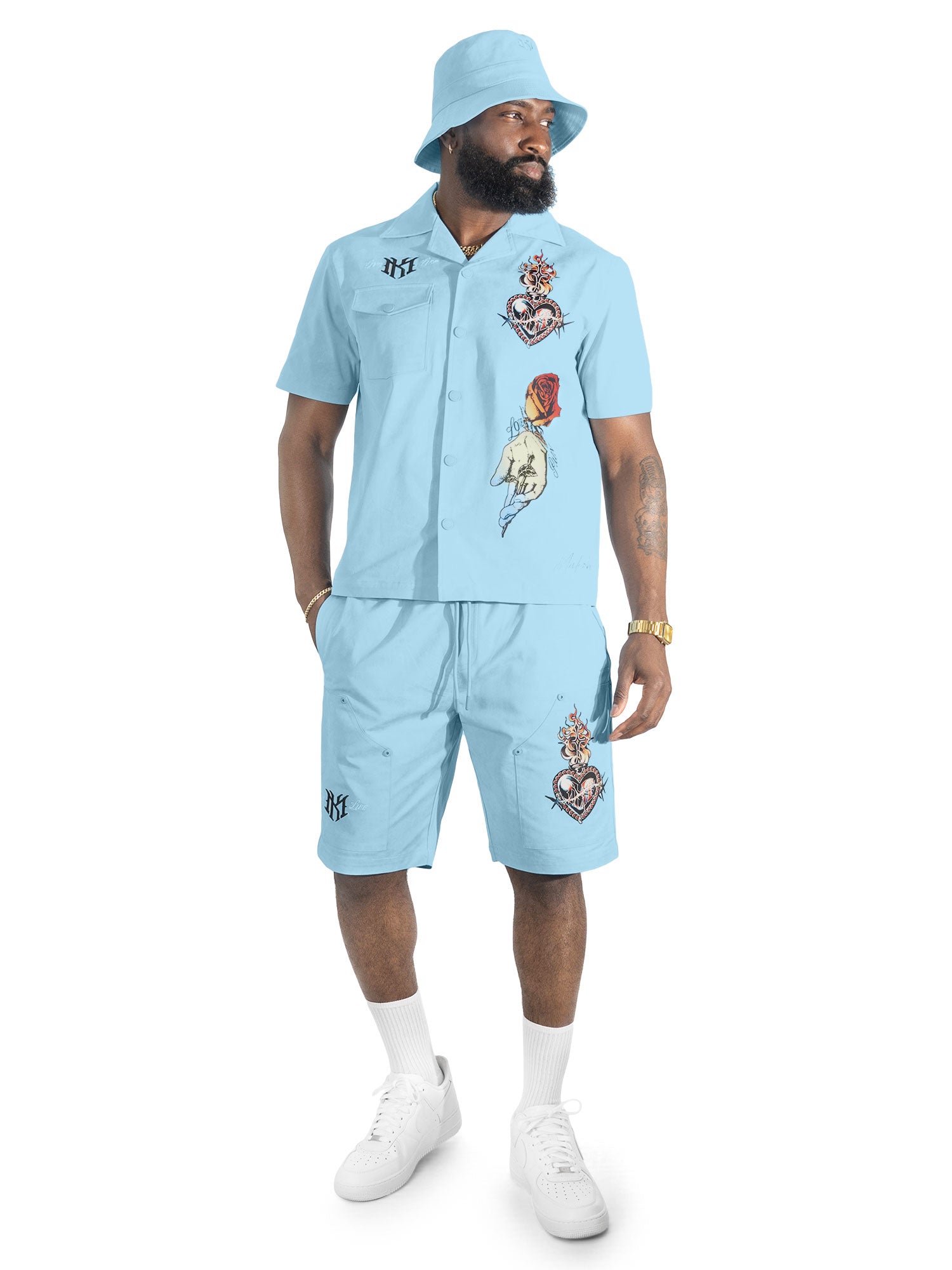 M414 Vivere Twill Short Set - Blue