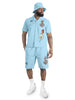 M414 Vivere Twill Short Set - Blue