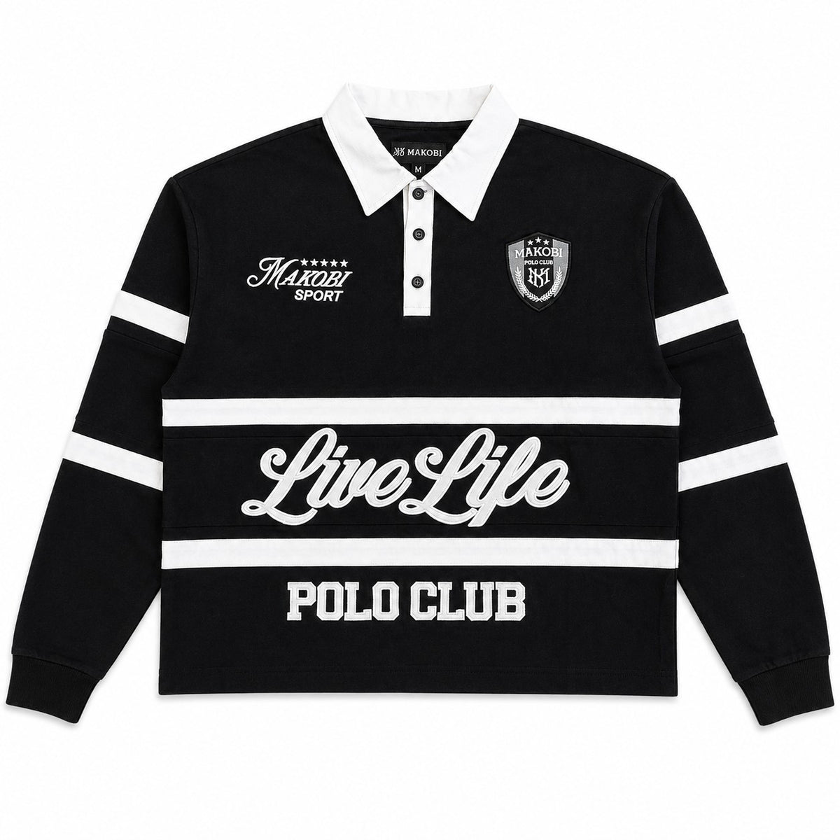 M415 Live Life Rugby Shirt - Black