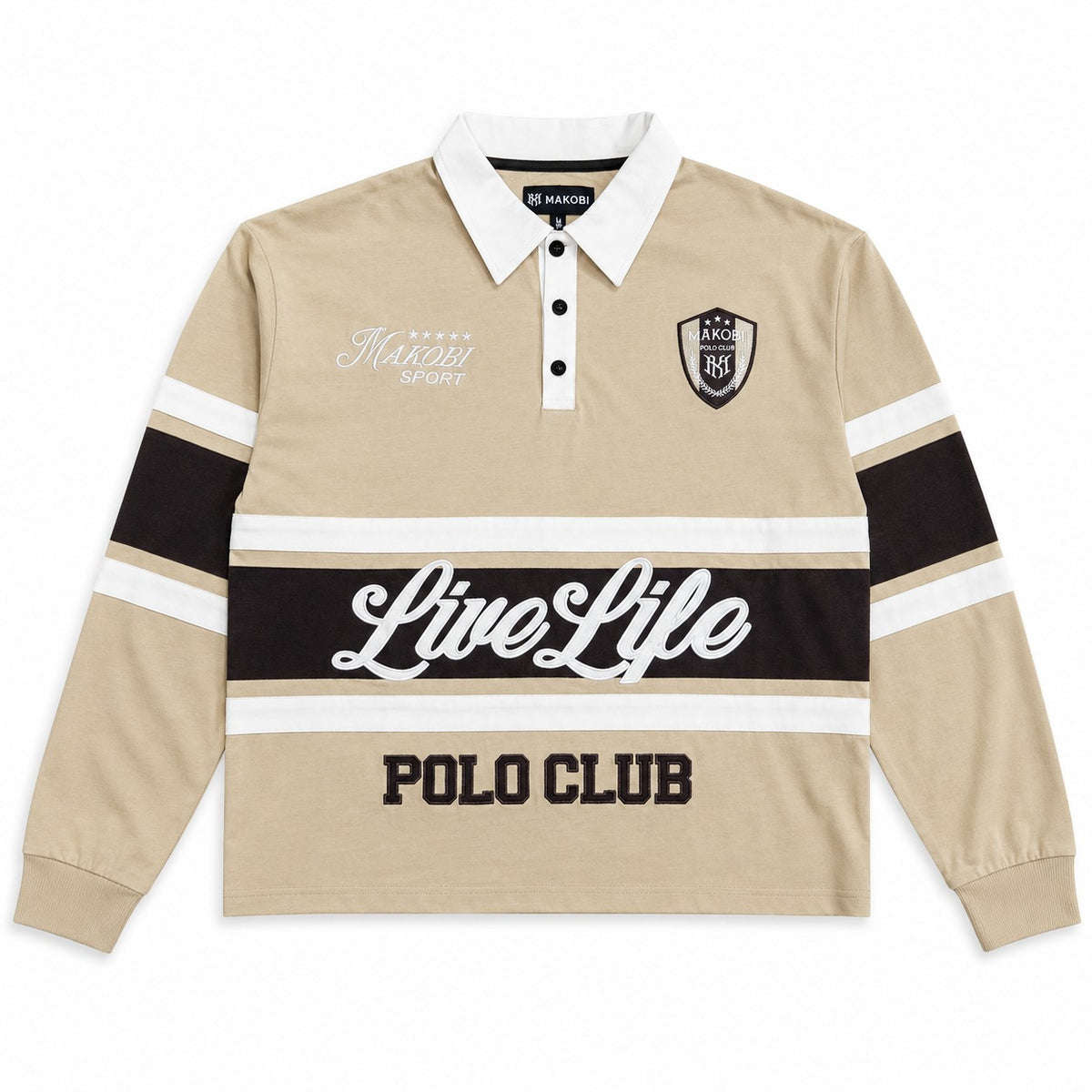M415 Live Life Rugby Shirt - Khaki