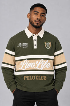 M415 Live Life Rugby Shirt - Olive
