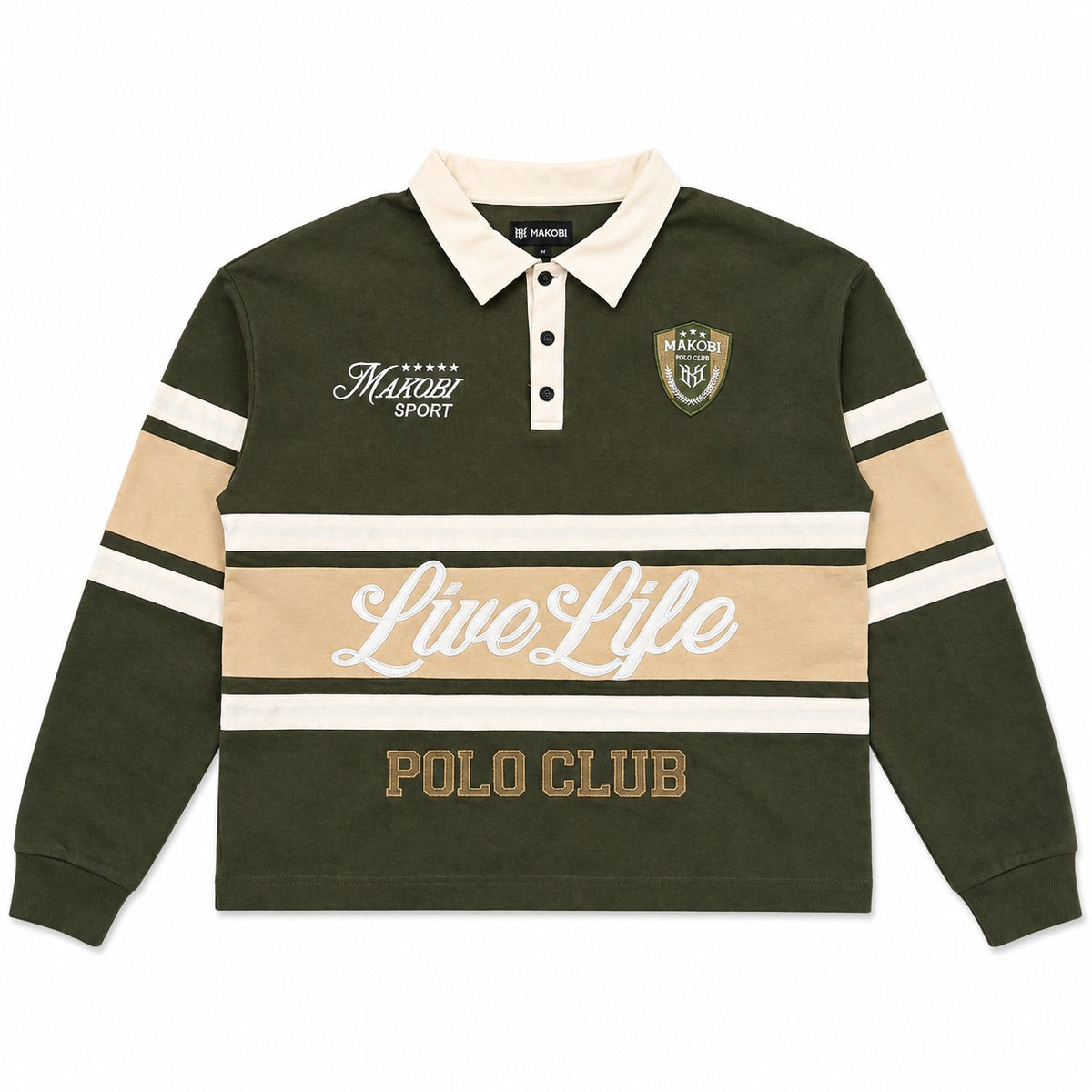 M415 Live Life Rugby Shirt - Olive