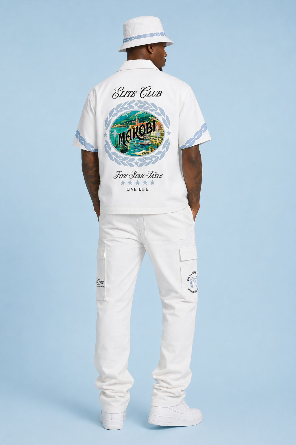Elite Club Stacked Twill Pants - White (Not Sold Separately - Add Elite Shirt)