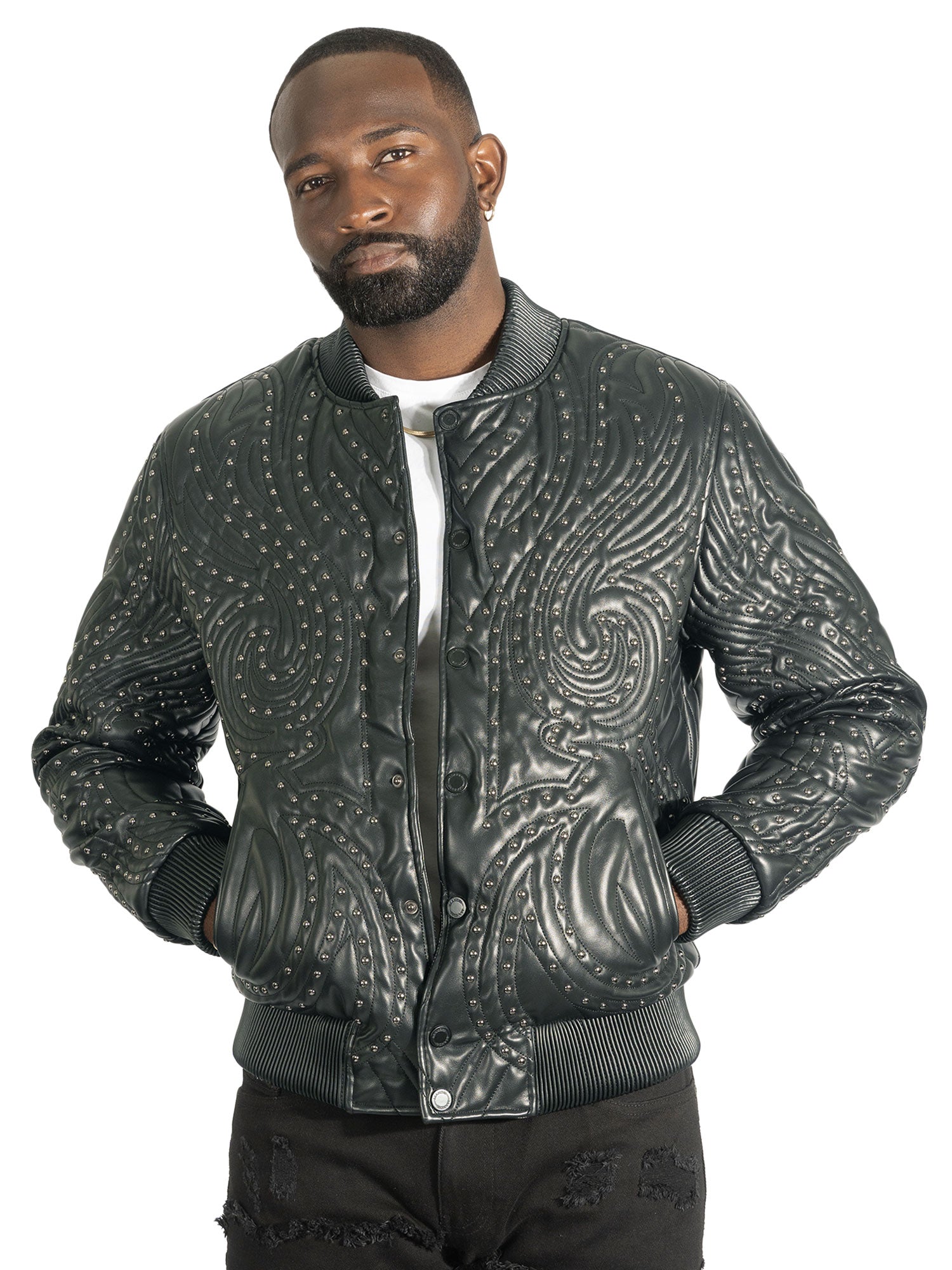 M4208 Lorenzo Vegan Leather Jacket- Black