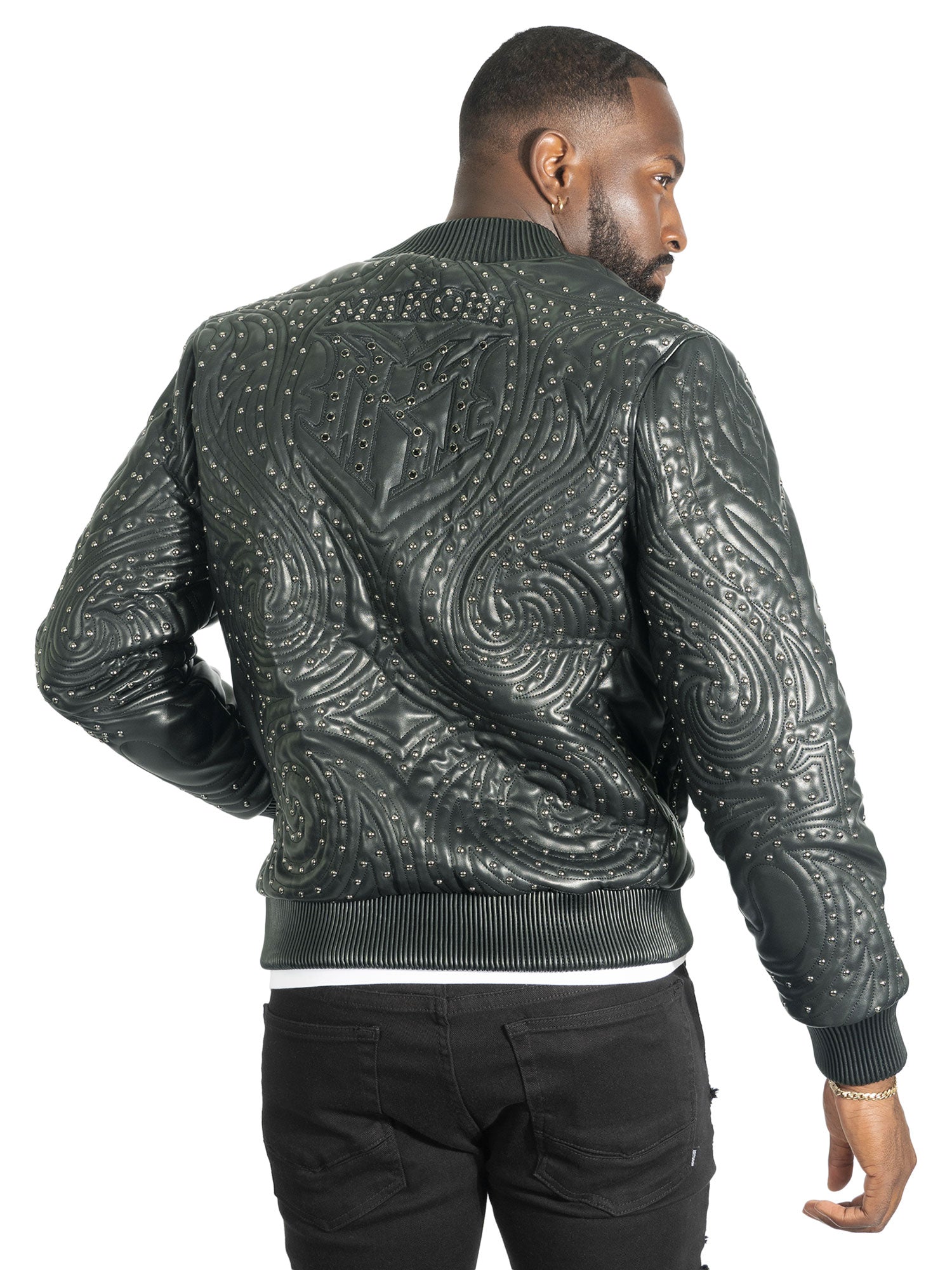 M4208 Lorenzo Vegan Leather Jacket- Black